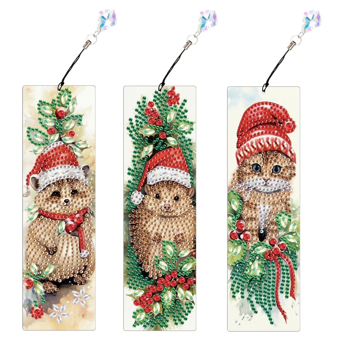 Diamond Painting Boekenlegger set dieren met kristallen details