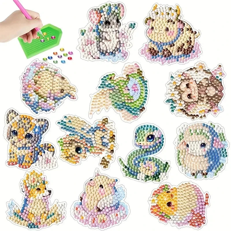 Diamond Painting Sticker set - Cartoon Dierenriem Dieren