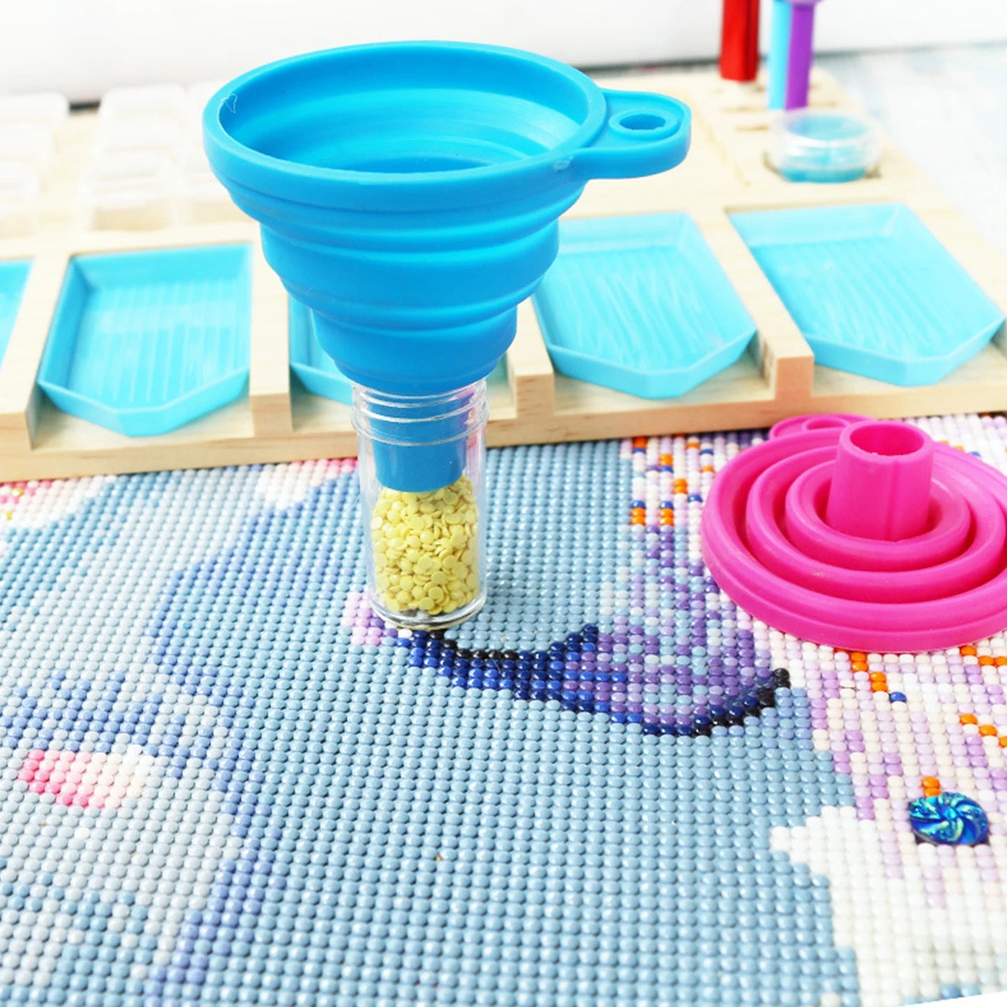 Diamond Painting Trechter – Opvouwbare Siliconen Trechter voor Steentjes