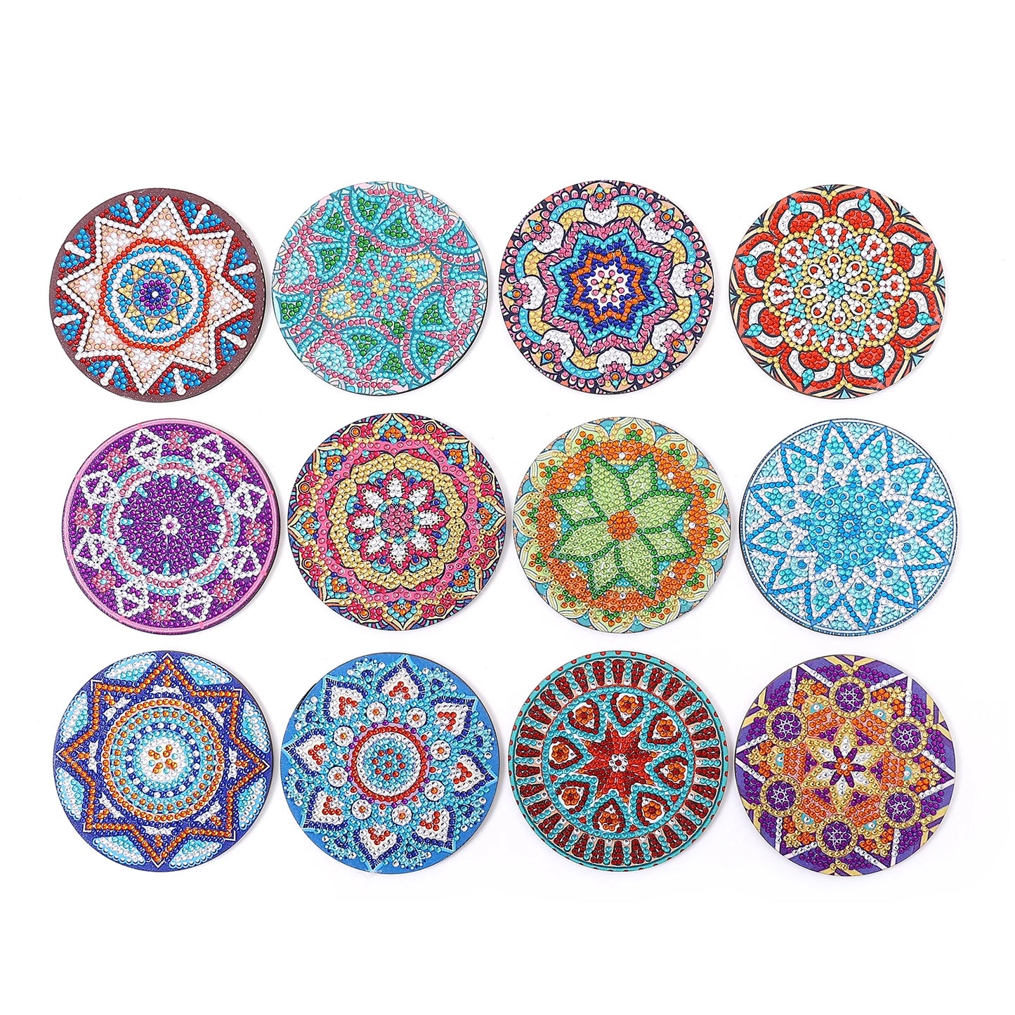 Diamond Painting Onderzetters Mandala - Set van 12 met Houder