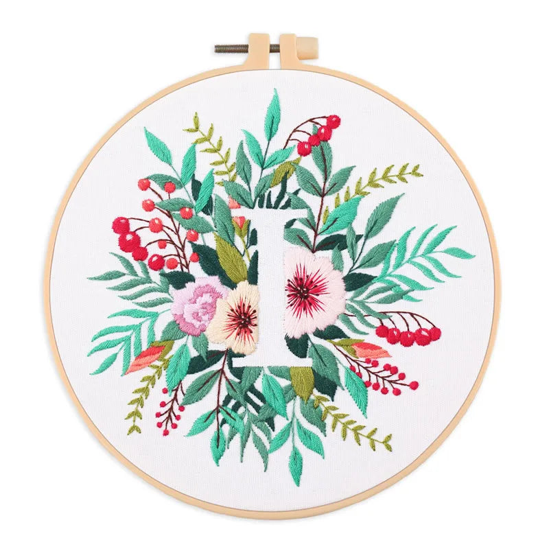 Borduurpakket Rond – Eekhoorn & Bloemen – Compleet Starterset