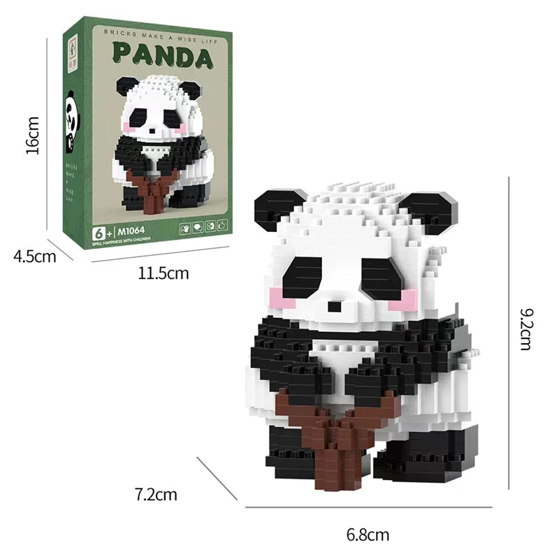 Bouwpakket Panda met Bloemen – Schattige Mini Blokken voor Jong & Oud