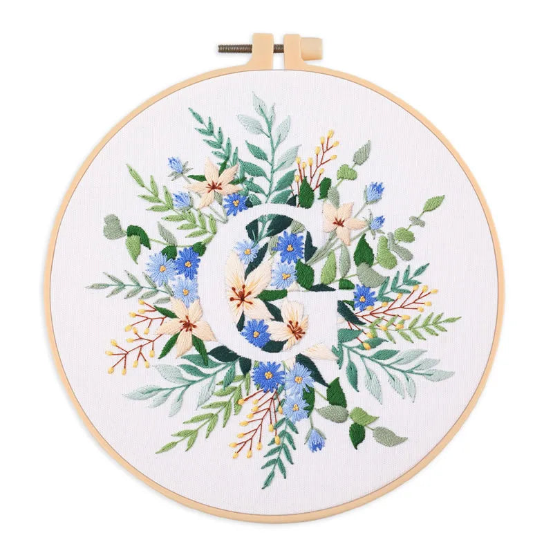 Borduurpakket Rond – Eekhoorn & Bloemen – Compleet Starterset
