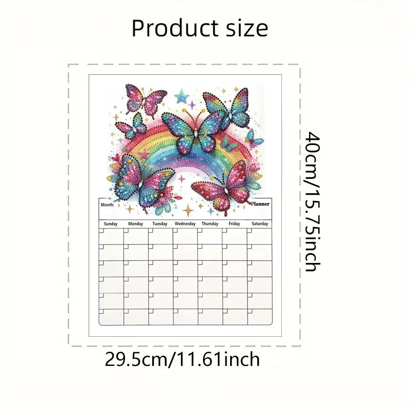 Diamond Painting Kalender Vlinder Magnetische Planner voor Koelkast