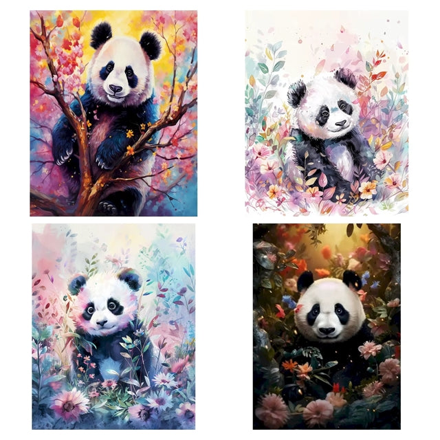 Schilderen op nummer dieren - Panda - Voor volwassenen