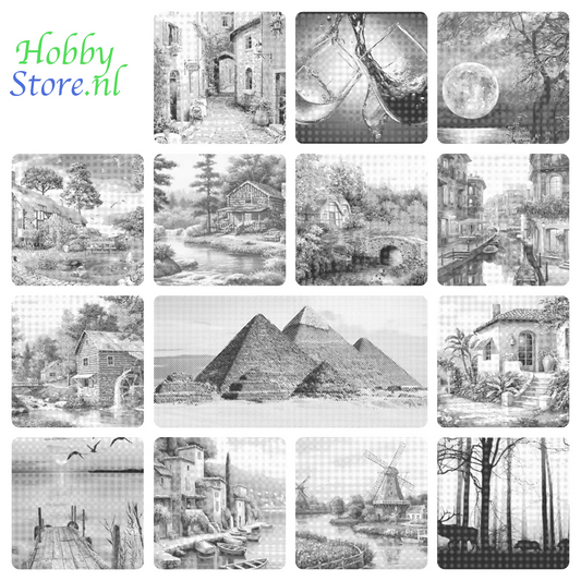 DOT Painting Landschappen - Voorbedrukt Canvas (40x50 cm of 60x75 cm)