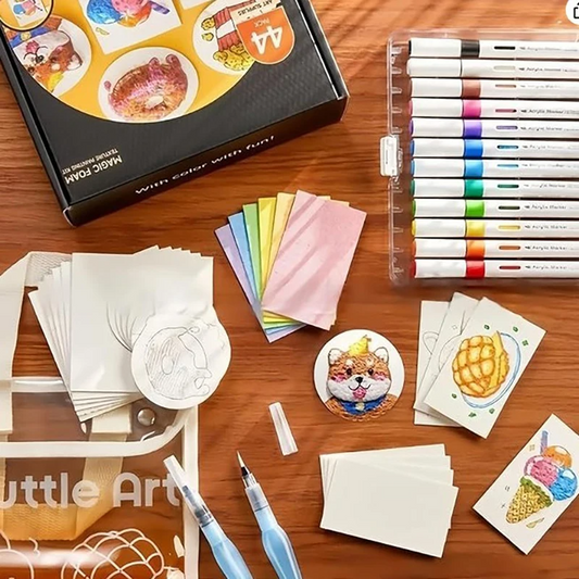 Schuim textuur tekenen set – 3D kunst met stiften & schuimpapier