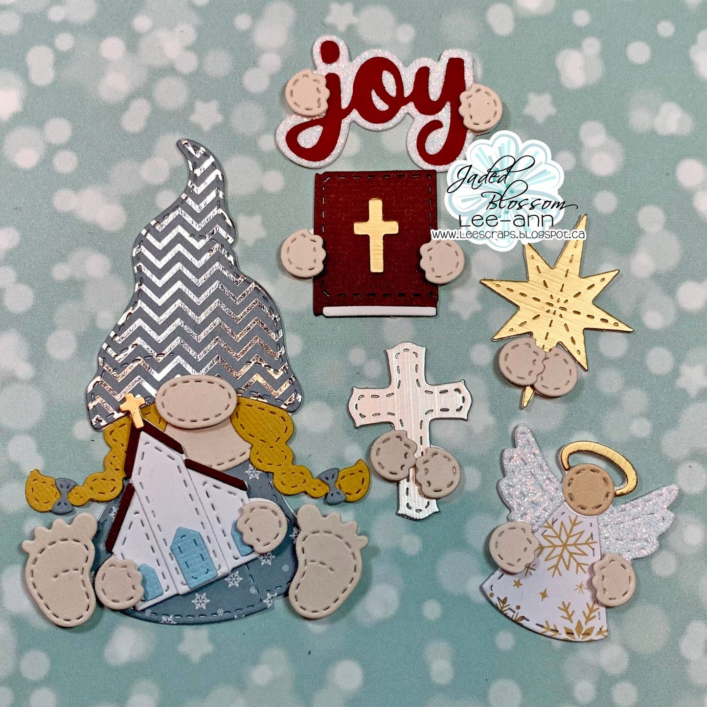 JB Collections Gnome add on snijmallen set voor creatieve kaarten en tafereeltjes - Naar de kerk