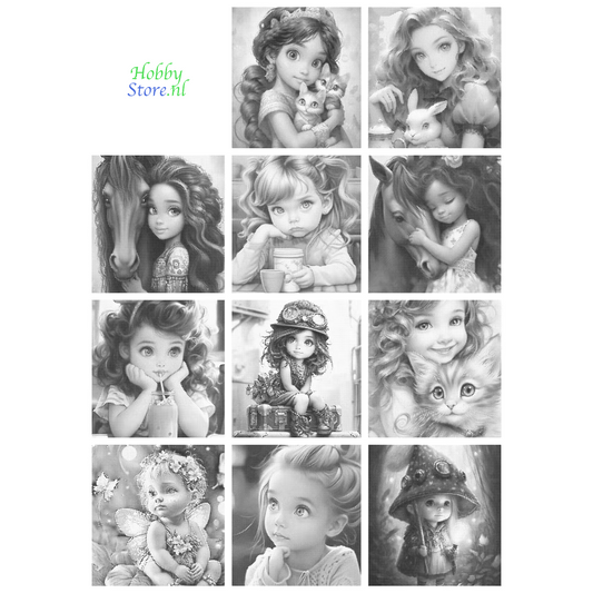 DOT Painting – Schattige Kinderen (30x40cm, 45x60cm of 60x80cm)