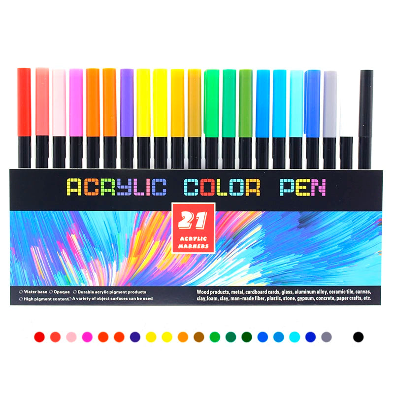 Stiften set acryl verfstiften voor keramiek, glas, hout, steen en textiel