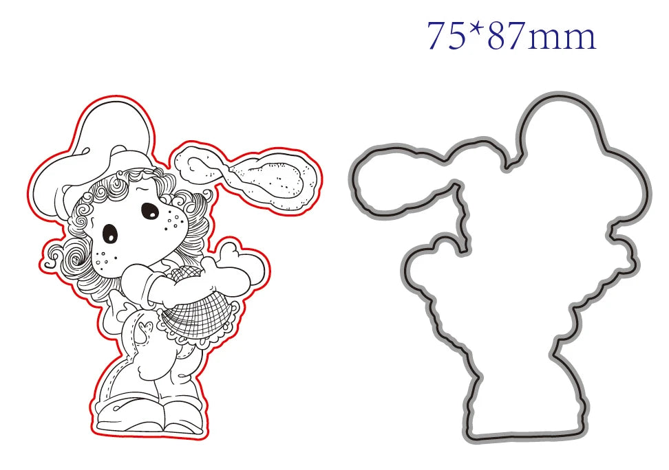 Stempel met snijmal als optie - Bakker met schattige details