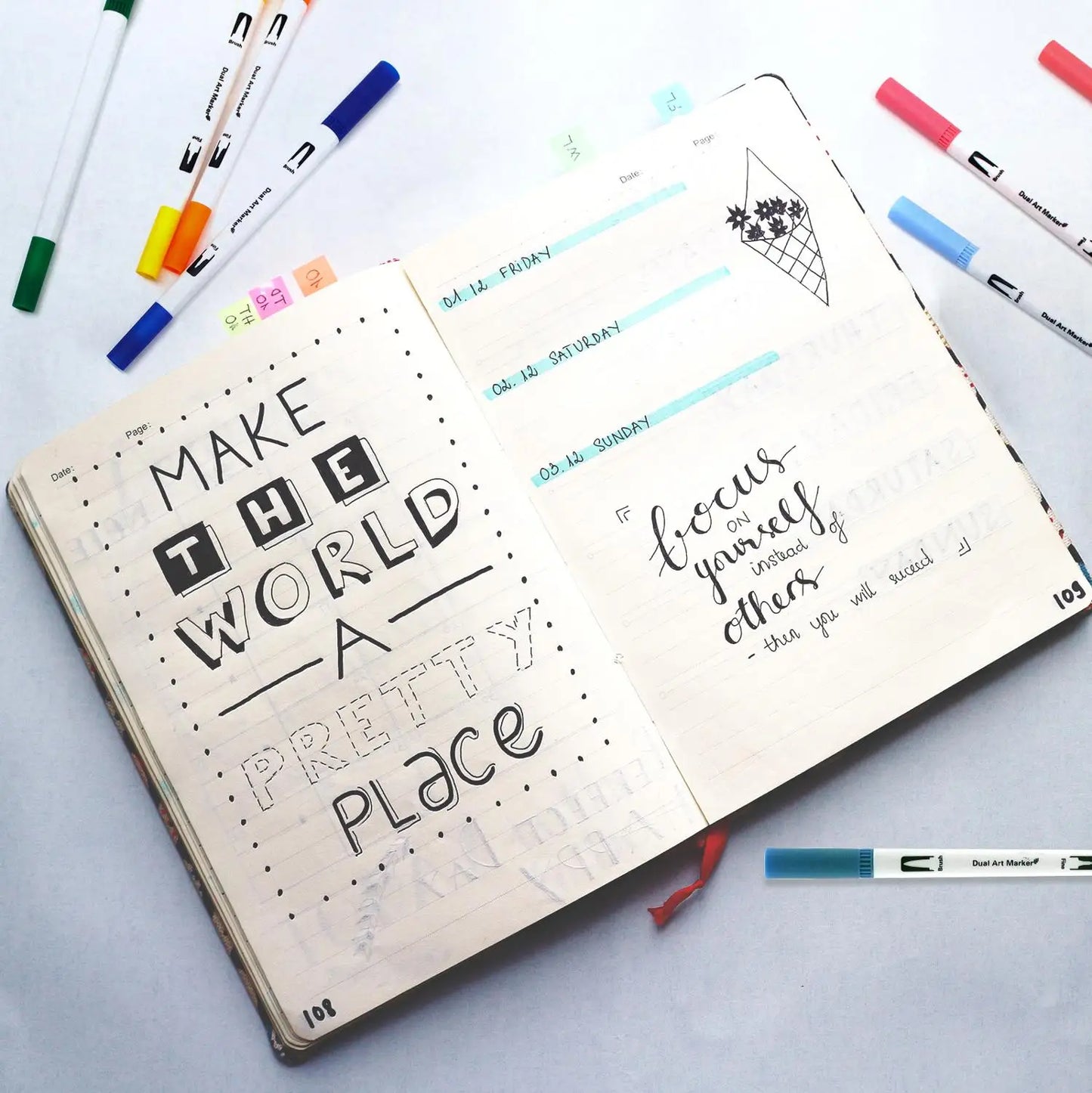 Stiften set Brush Art Markers met Dual Tip – Kleurenrijk voor Creatieve Kunstwerken