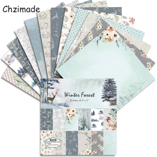 12 Vellen Vintage Scrapbook Papier – 15x15cm - 010