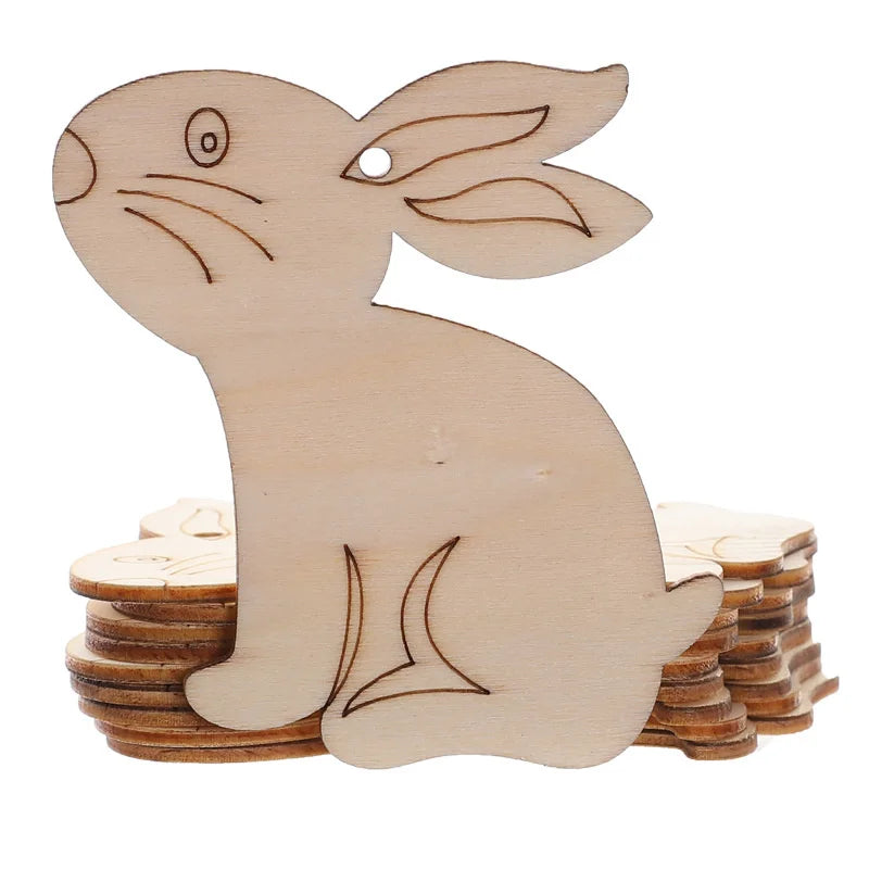 Houten Paas figuren om zelf te kleuren/schilderen – konijn en ei hangers