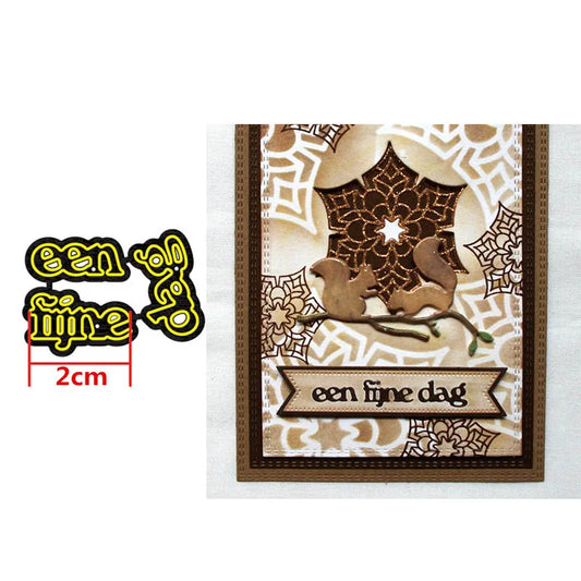 Snijmal Basis Nederlandse Teksten voor Kaarten en Scrapbooking - een fijne dag