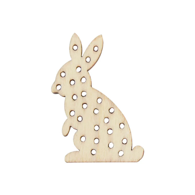 Houten Paas figuur om zelf te kleuren/schilderen set met konijnen en eieren