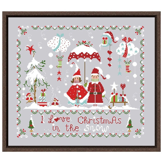 Borduurpakket Kerstmis Cartoon – Telpatroon op 11/14/18ct Aida