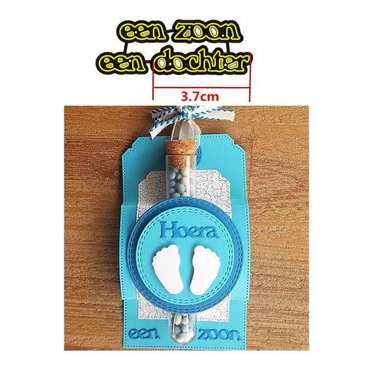 Snijmal Basis Nederlandse Teksten voor Kaarten en Scrapbooking - een zoon een dochter