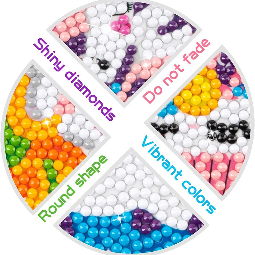 Diamond Painting Sticker set met vrolijke cartoon patronen - 027