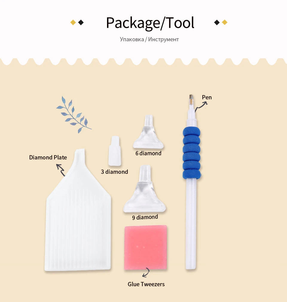 Diamond Painting Dieren - Kat met bloemen landschap wanddecoratie - DZDP32717