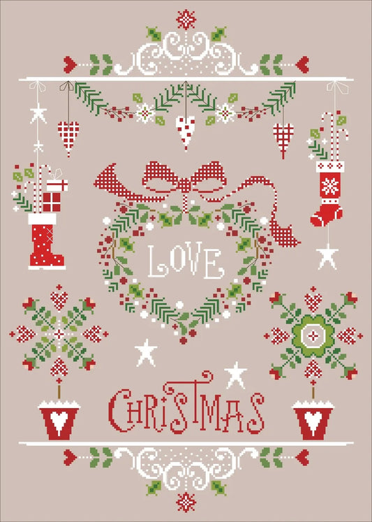 Borduurpakket Kerstbloemen – Kruissteekset met Katoengaren (11ct/14ct)