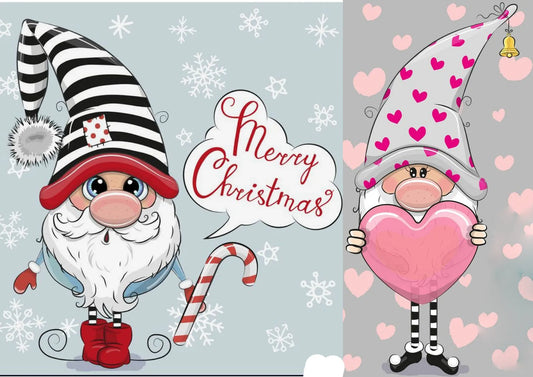 Stempels Kerst Gnome en Gnome met Hart – 10×6 cm