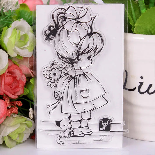 Stempel Transparant - Meisje voor Scrapbooking en Kaarten