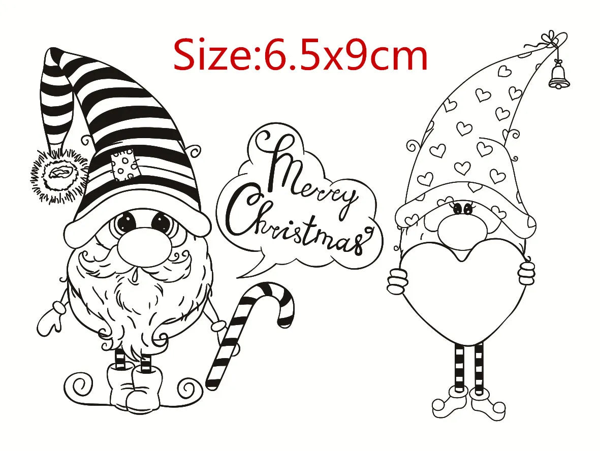 Stempels Kerst Gnome en Gnome met Hart – 10×6 cm