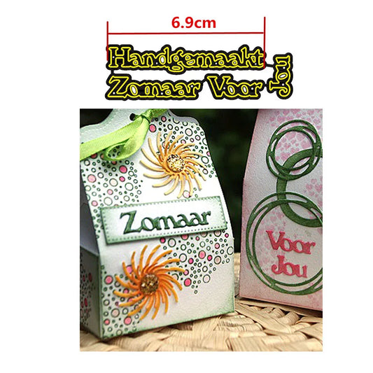 Snijmal Basis Nederlandse Teksten voor Kaarten en Scrapbooking - Handgemaakt Zomaar Voor jou