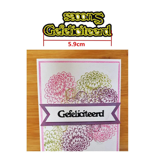 Snijmal Basis Nederlandse Teksten voor Kaarten en Scrapbooking - Gefeliciteerd Succes