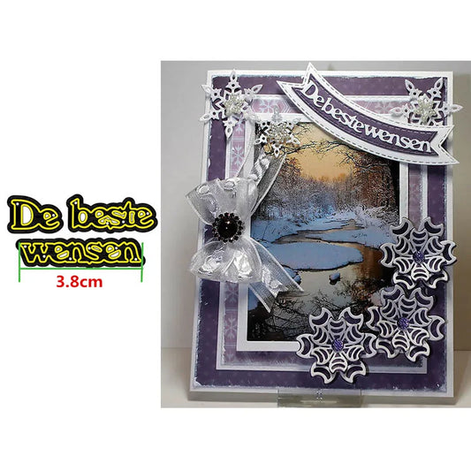 Snijmal Basis Nederlandse Teksten voor Kaarten en Scrapbooking - De beste wensen