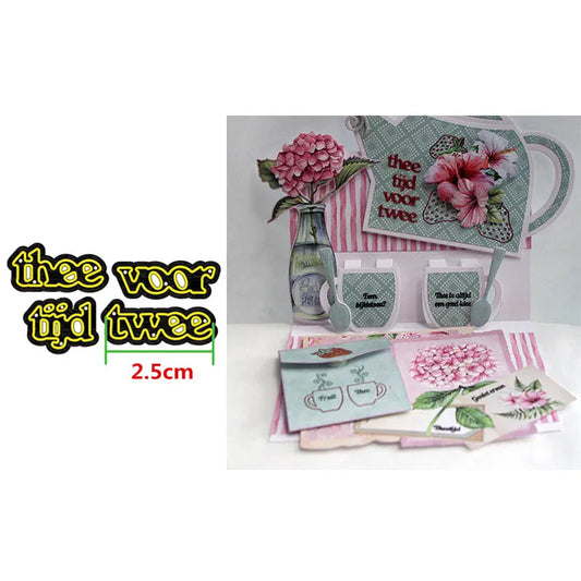 Snijmal Basis Nederlandse Teksten voor Kaarten en Scrapbooking - thee voor tijd twee
