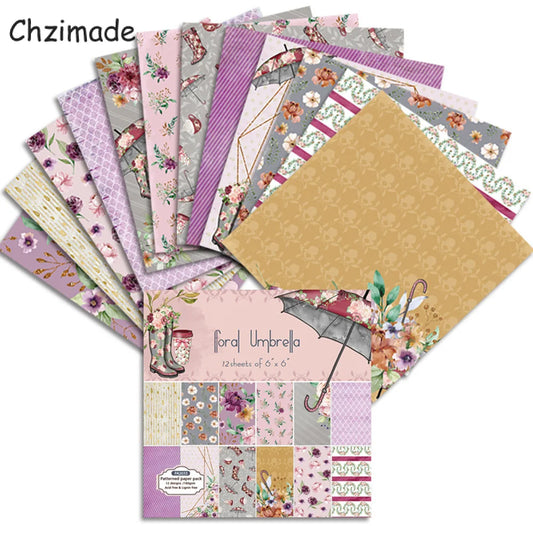 12 Vellen Vintage Scrapbook Papier – 15x15cm - 009