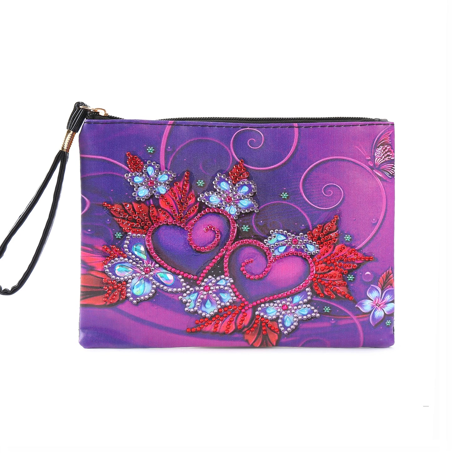 Diamond Painting Etui Vlinder en Roos Luxe Handtas met Strass