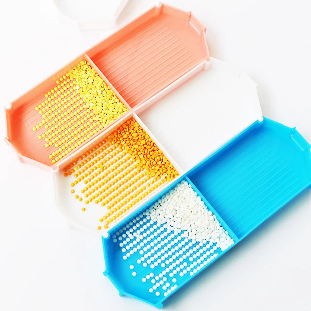 Diamond Painting Schudbakje – Set van zes grote gekleurde bakjes