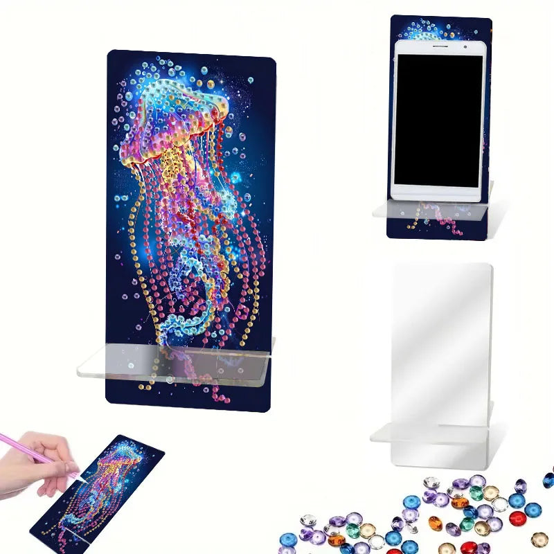 Diamond Painting Telefoon standaard met paddenstoel en ogen design