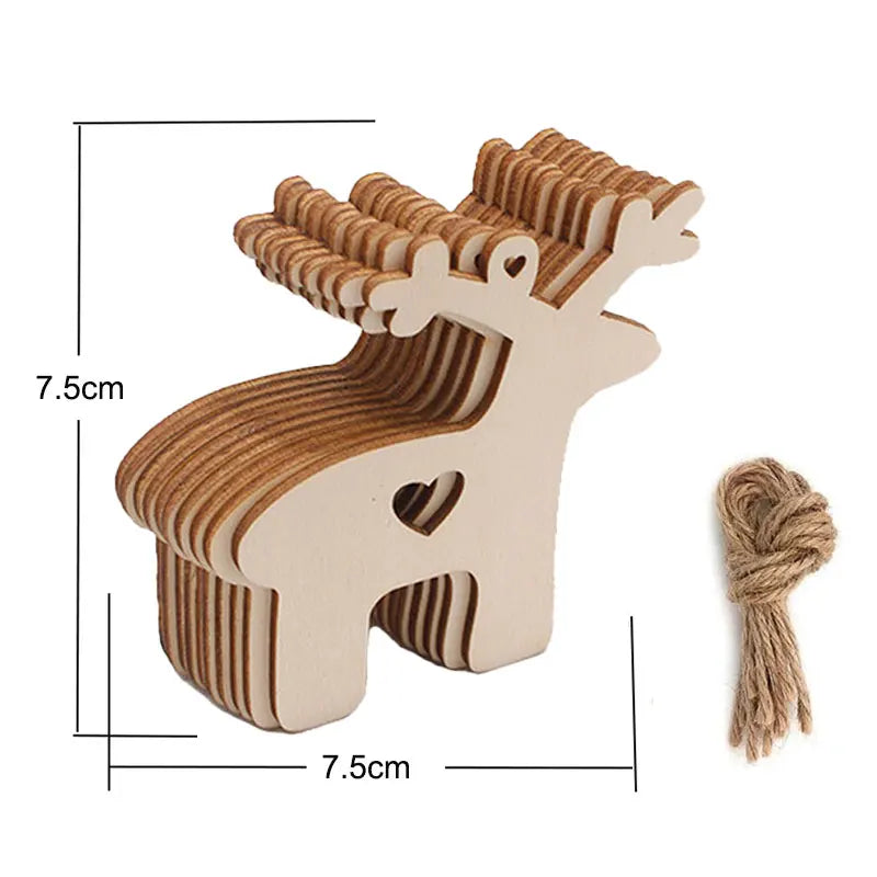 Houten figuur om zelf te kleuren/schilderen – Kerstversiering 10 stuks