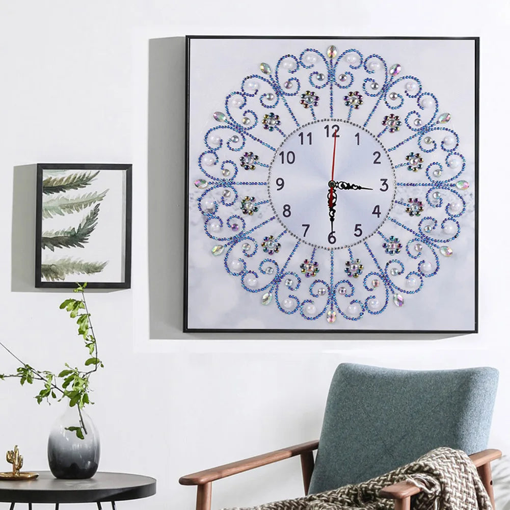 Diamond Painting Klok Pauw 35x35cm Speciale Steentjes Wanddecoratie