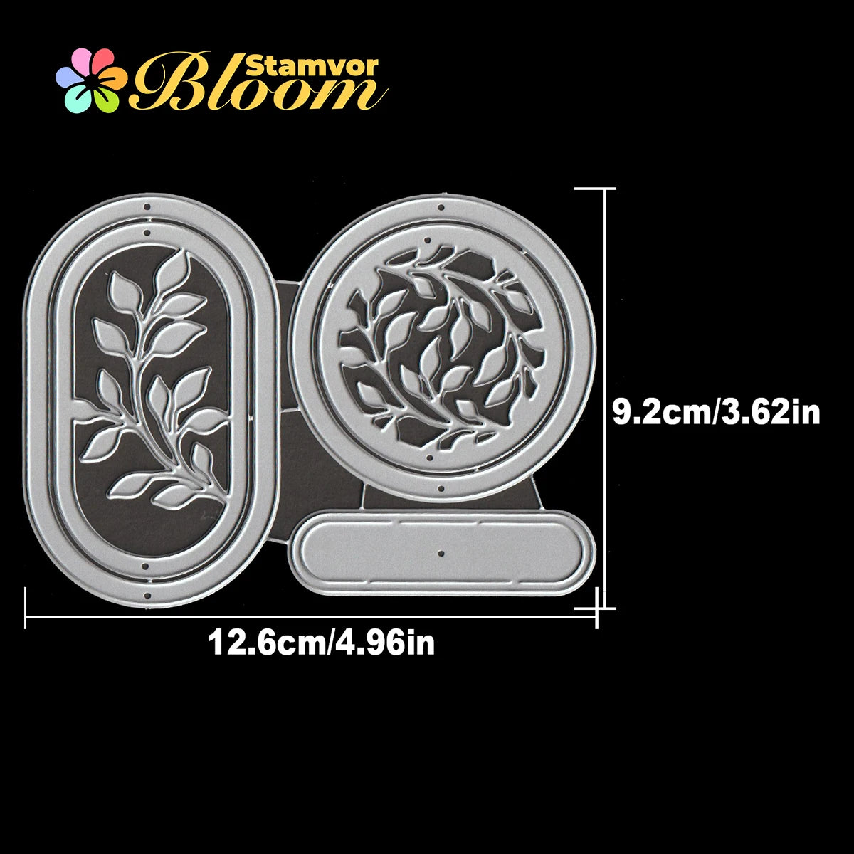 Metalen snijmal bladeren takken cirkels frames labels decoratief