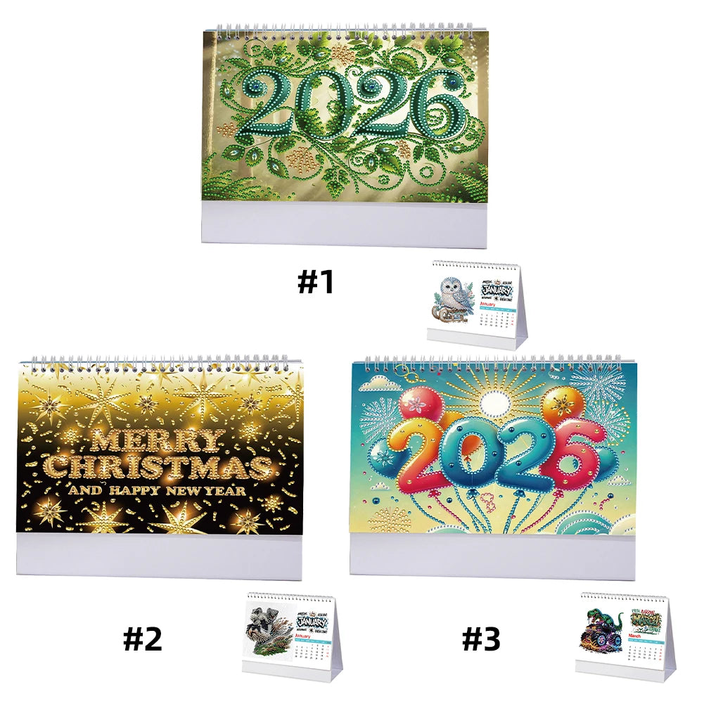 Diamond Painting Kalender voor Thuis en Kantoor – Creatieve Kunstset met Unieke Steentjes 2026