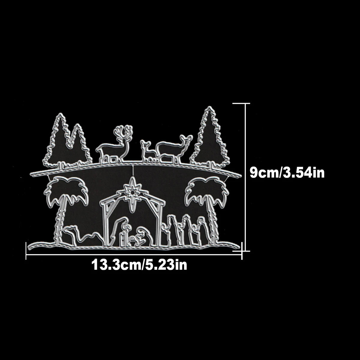 Snijmal kerststal bos half-cut metalen stansvorm voor scrapbooking