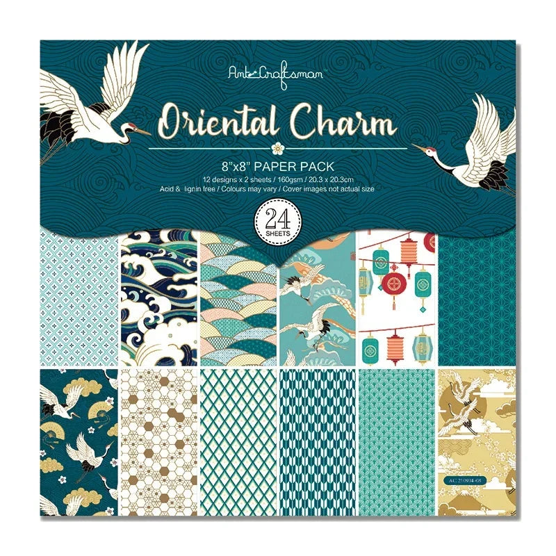 Papier voor plakboek en kaarten maken – 12 vellen craft papier set
