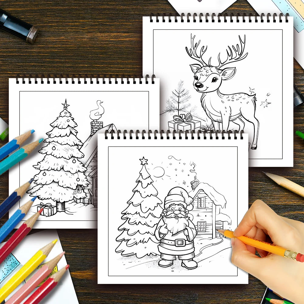Kleurboek voor volwassenen – Vintage kerstdesigns, 30 vellen