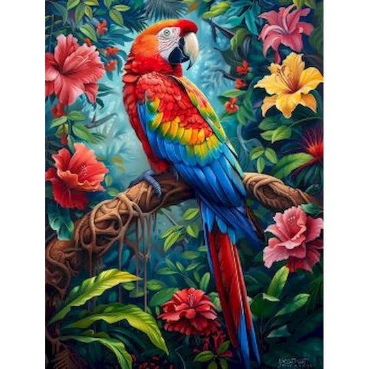 Diamond Painting Dieren - Kleurrijke Wanddecoratie - Papegaai DZDP78573