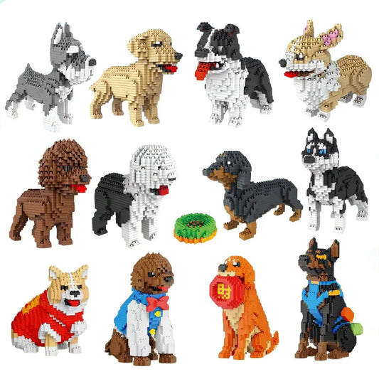 Bouwpakket dieren - Mini honden bouwset voor kinderen en volwassenen