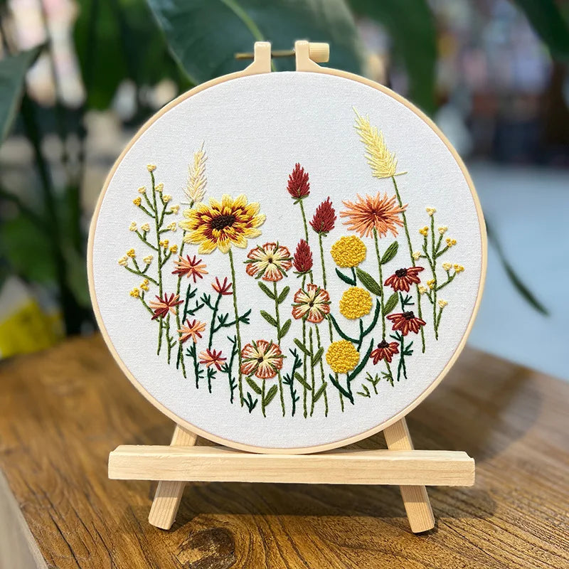 Borduurpakket Rond met Bloemenpatroon voor Beginners en Gevorderden