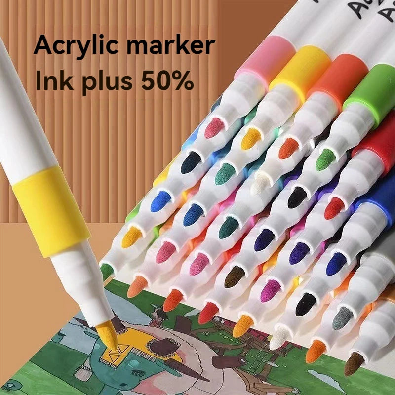 Stiften set acrylverf markers 12-80 kleuren voor steen, glas, hout en keramiek