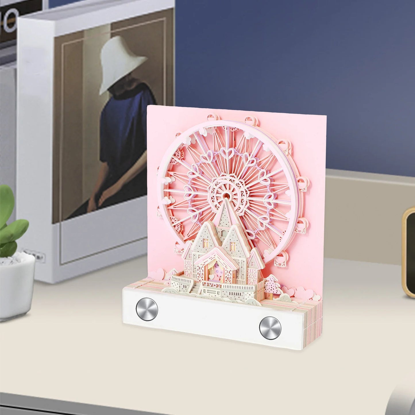 3D Papier Sculptuur Notitieblok met LED – Creatieve Bureau Decoratie