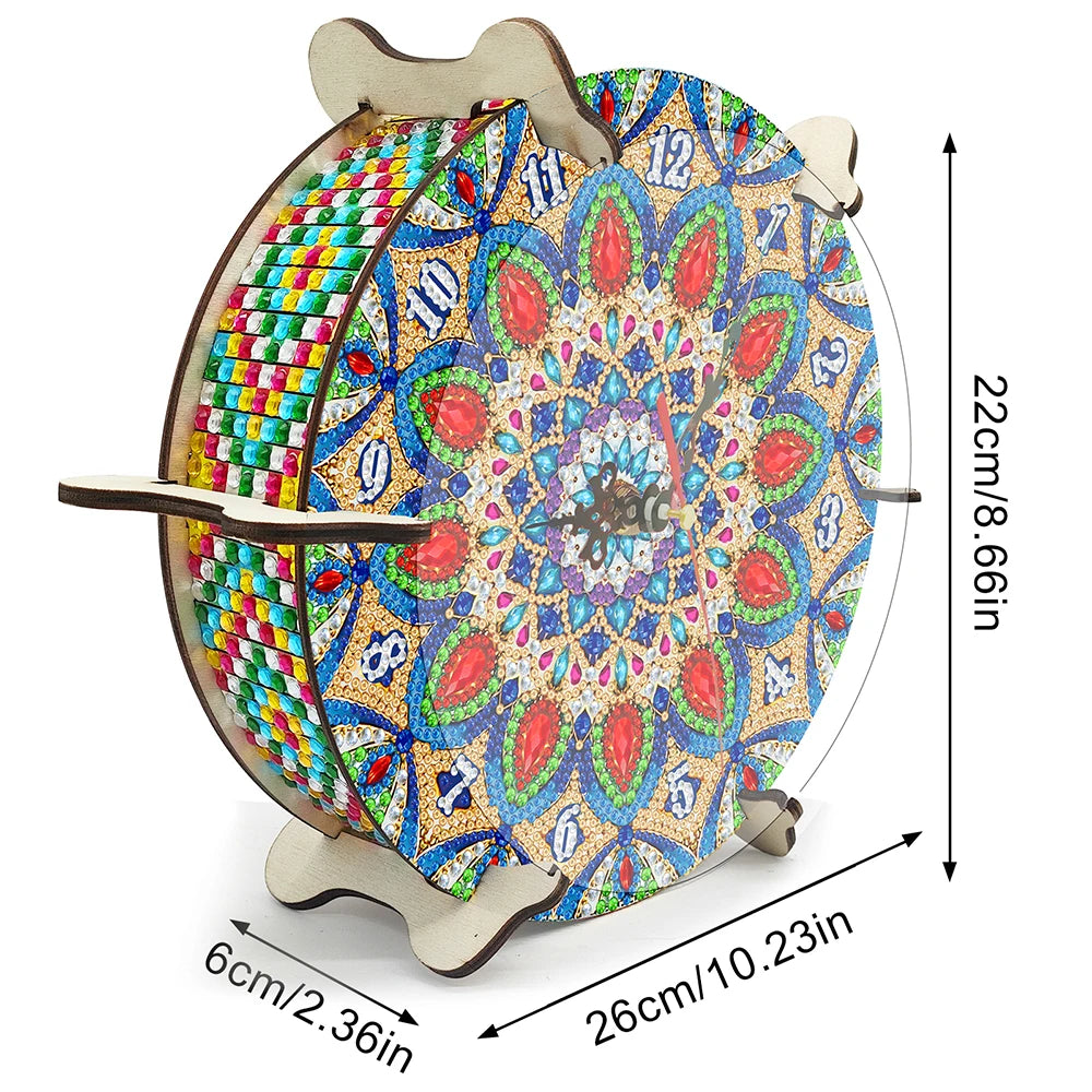Diamond Painting Klok Mandala Crystal Art Mozaïek Wanddecoratie