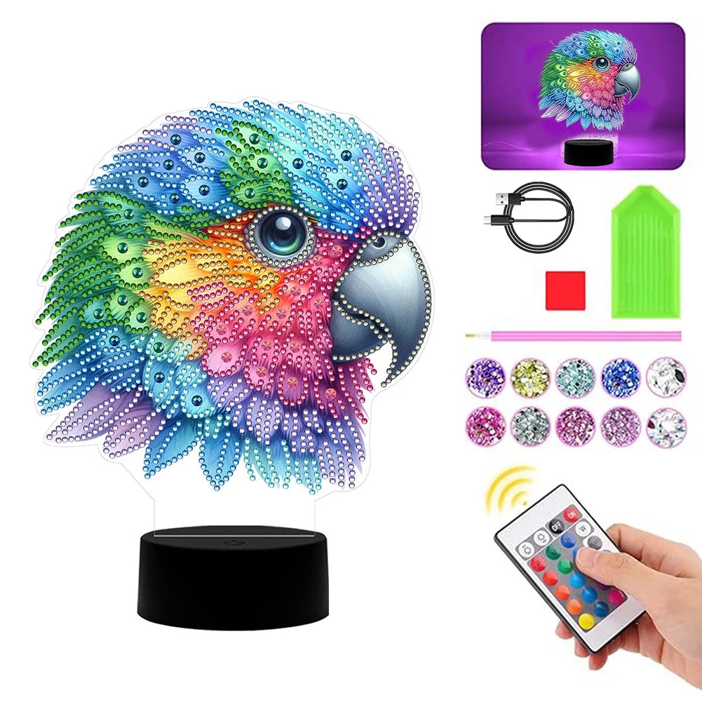 Diamond Painting Lamp Dieren LED Tafellamp voor Slaapkamer en Woonruimte